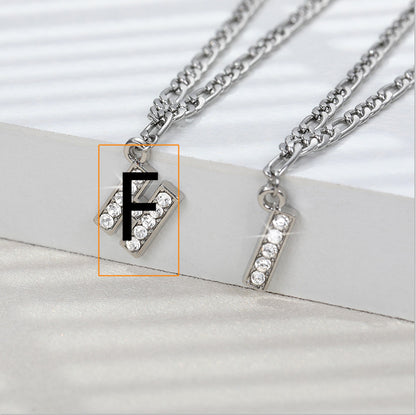 English Alphabet Stainless Steel Zircon All-match Anklet