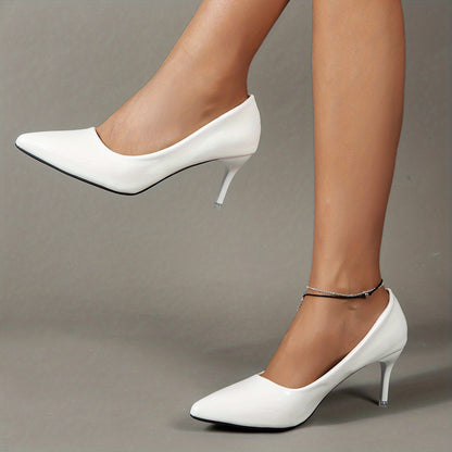 [Elegant Stiletto Heels] Elegant Pointed Toe Women's Solid Color Stiletto Heels - Lightweight Dress Pumps, Work Pumps